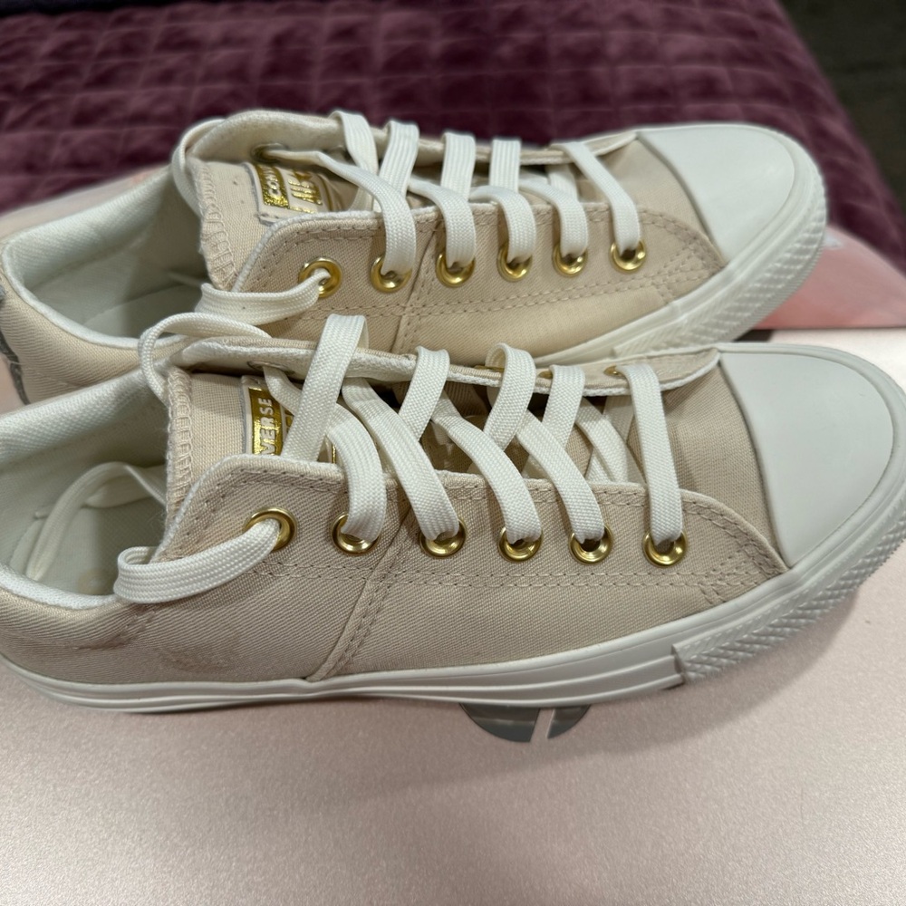 Women's Cream Canvas Sneakers